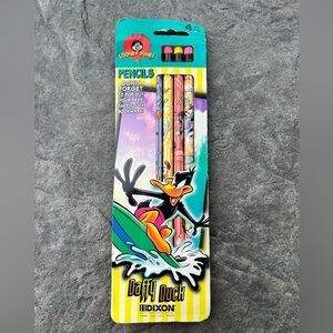 Vintage 1998 USA Made Looney Tunes Lot of 4 Daffy Duck Dixon Pencils